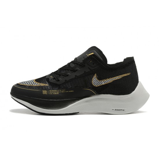 Women/Men Nike ZoomX VaporFly NEXT% Black Gold Shoes 