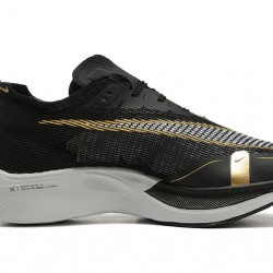 Women/Men Nike ZoomX VaporFly NEXT% Black Gold Shoes 