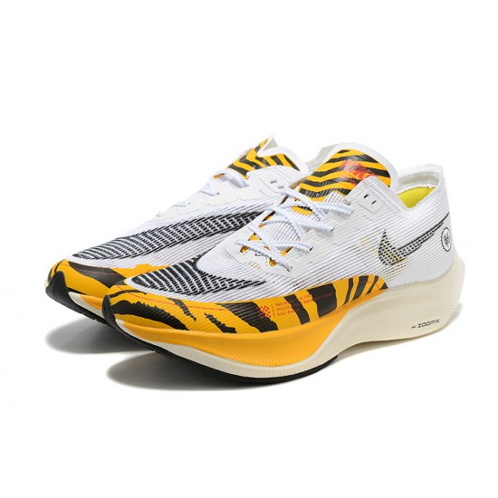 Women/Men Nike ZoomX VaporFly NEXT% White Orange Shoes 