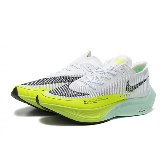 Women/Men Nike ZoomX VaporFly NEXT% White Yellow Shoes 