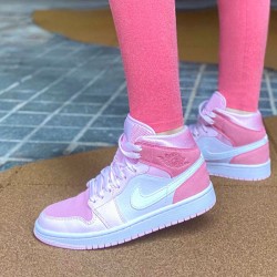 Air Jordan 1 Mid "Digital Pink" Digital Pink/White-Pink Foam-Sail CW5379 600 Womens AJ1 Jordan