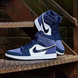 Air Jordan 1 Mid "Sanded Purple" Obsidian/Sanded Purple/White 554724 445 AJ1 Jordan